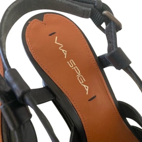 Via Spiga Womens‎ Black Wedge Sandals Size 7 NWOB - Picture 6 of 9